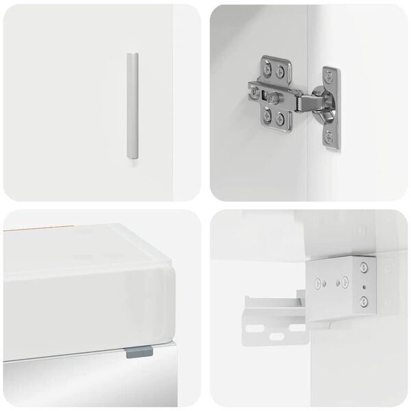 vidaXL Badrumsm&ouml;belset med l&aring;da TULUM H&ouml;gblanka vita Konstruerat tr&auml;