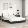 vidaXL Bed Frame without Mattress "Zadar" Black and White 140x200 cm Faux Leather