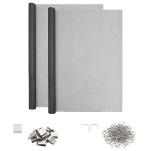 vidaXL Ljusaxel t&auml;ck med klipp 2 st 70 x 130 cm Glasfiber Gr&aring;