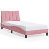 vidaXL Bed Frame with LED without Mattress "Hanko" Pink 90x200 cm Velvet