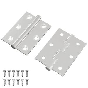 vidaXL G&aring;ngj&auml;rn 2 st Silver 50 x 38 x 1,3 mm St&aring;l