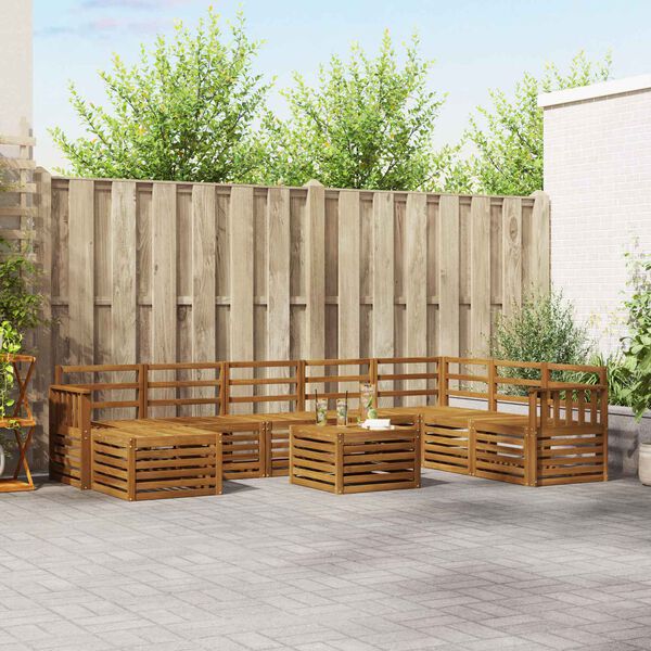 vidaXL Soffgrupper Naturf&auml;rg Massivt Akaciatr&auml;