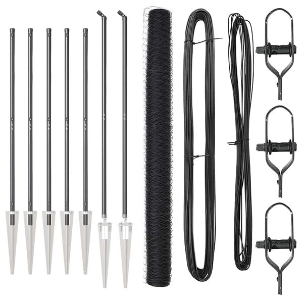 vidaXL St&auml;ngselstolpe Gr&aring; 10 x 1,6 m (36 mm n&auml;t) St&aring;l och PVC