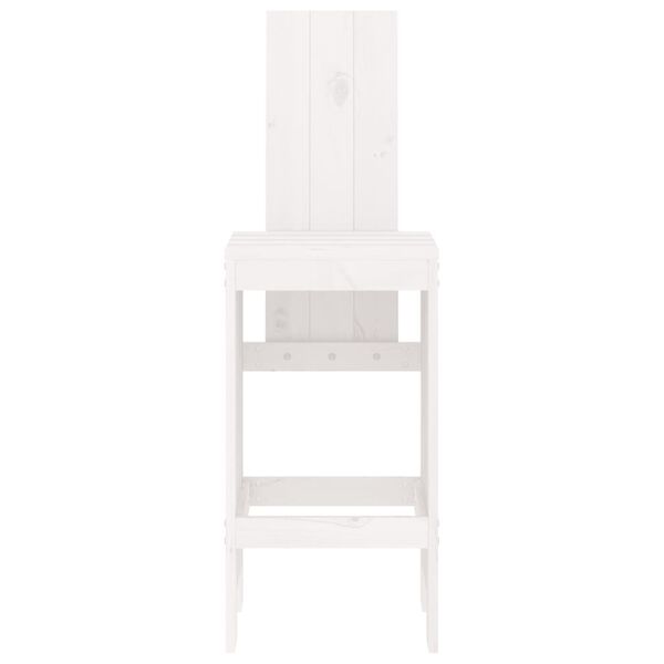 vidaXL Barstolar 2 st vit 40x42x120 cm massiv furu