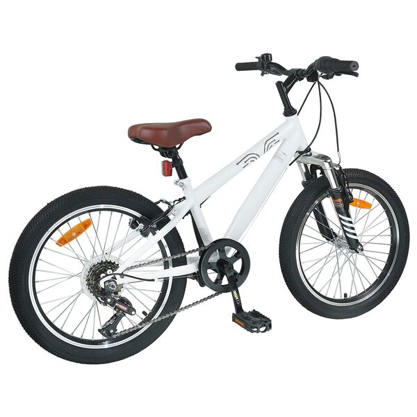 vidaXL Kids Mountain Bike 20 Tum 6-Speed f&ouml;r 5-8 &aring;r gammal Vit