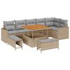 vidaXL Tr&auml;dg&aring;rdsoffset 9 st Beige konstrotting