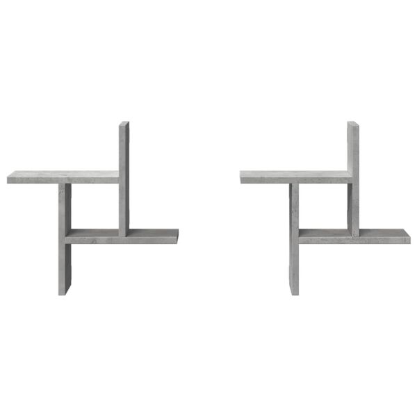 vidaXL Vägghyllor 2 st betonggrå 38x12x38 cm konstruerat trä