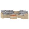 vidaXL Soffset 8 st Beige och Ljusgr&aring; Poly Rattan och st&aring;l