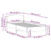 vidaXL S&auml;ngram utan madrass vit 75x190 cm massiv furu