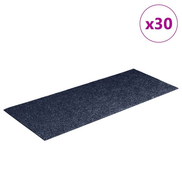 vidaXL Trappmattor sj&auml;lvh&auml;ftande 30 st 60x25 cm gr&aring;bl&aring; rektangul&auml;ra