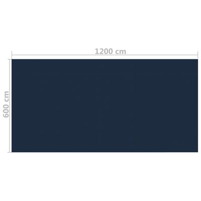 vidaXL Värmeduk för pool PE 1200x600 cm svart och blå