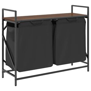 vidaXL Tv&auml;ttkorg 2 fack med hylla brun ek