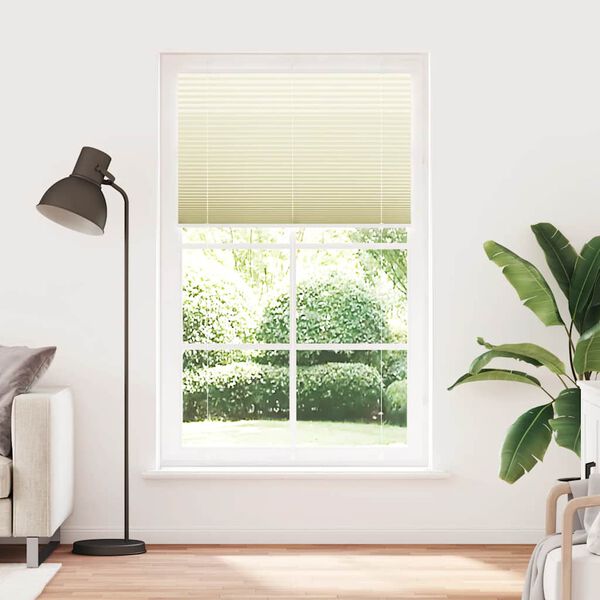 vidaXL Plisserad persienn cremef&auml;rgad 115x200 cm tyg bredd 114,4cm