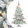 vidaXL Plast Hingad Julgran med 150 LED-lampor Vit 150 cm PVC och st&aring;l