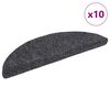 vidaXL Trappmattor sj&auml;lvh&auml;ftande 10 st 56x17x3 cm m&ouml;rkgr&aring; halvrunda