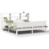 vidaXL Säng med bokhylla utan madrass vit 180x200cm massiv furu