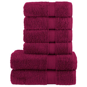 vidaXL Premium handdukar 6 st SOLUND vinr&ouml;d 600 gsm