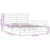vidaXL S&auml;ngram utan madrass med fotgavel metall svart 160x200 cm