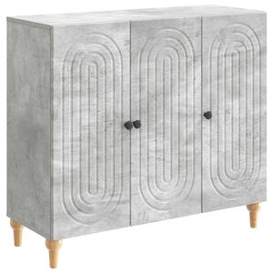 vidaXL Sideboard Betonggr&aring; 89 x 34,5 x 80 cm Konstruerat tr&auml;