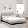 vidaXL Bed with Mattress "Hanko" Light Grey 140x200 cm Velvet