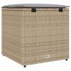 vidaXL Kuddbox med lagring Beige 50 x 50 x 50 cm konstrotting