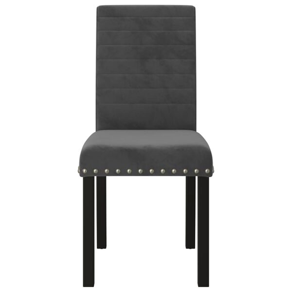 vidaXL Matstolar 6 st m&ouml;rkgr&aring; sammet