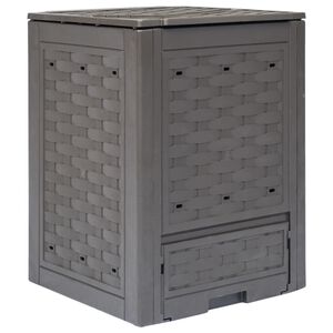 vidaXL Tr&auml;dg&aring;rdskompost brun 60x60x83 cm 300 L plastrotting