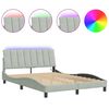 vidaXL Bed Frame with LED without Mattress "Hanko" Light Grey 120x200 cm Velvet
