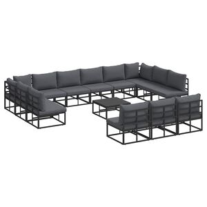vidaXL Tr&auml;dg&aring;rdsoffset 14 st Svart Aluminium