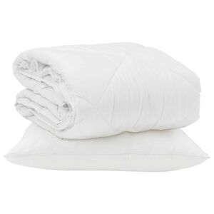 vidaXL Sommar Duvet med kudde 2 pcs Vit Mikrofiber