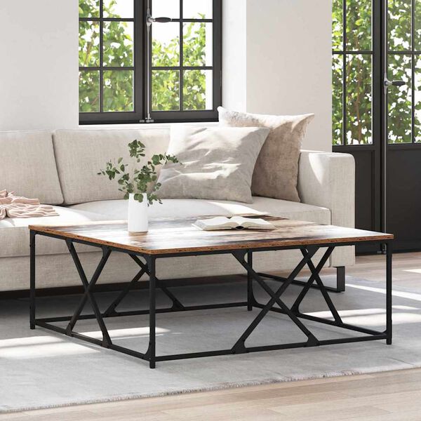 vidaXL Kaffeebord Gammalt tr&auml; 100 x 100 x 40 cm Konstruerat tr&auml;