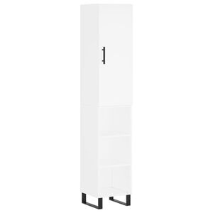 vidaXL H&ouml;gsk&aring;p vit 34,5x34x180 cm konstruerat tr&auml;