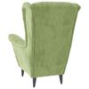 vidaXL Öronlappsfåtölj med pall ljusgrön sammet