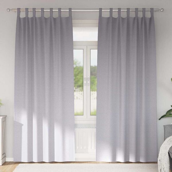 vidaXL M&ouml;rkl&auml;ggningsgardiner med Ringar 2 pcs Metallgr&aring; 260 x 140 cm
