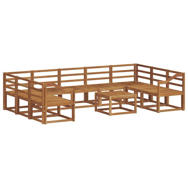 vidaXL Utomhussoffset 10 pcs Naturf&auml;rg Massivt Akaciatr&auml;