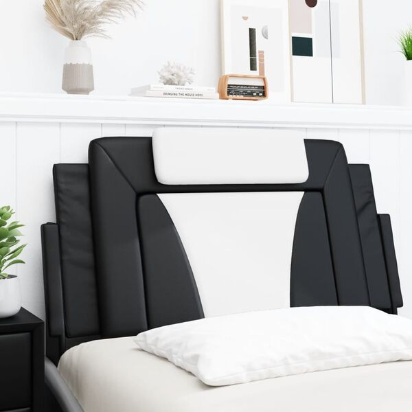 vidaXL Headboard Cushion "Viana" Black and White 100 cm Faux Leather
