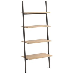 vidaXL Hylla 4 hyllplan ljusbrun och svart 64x34x150,5 cm