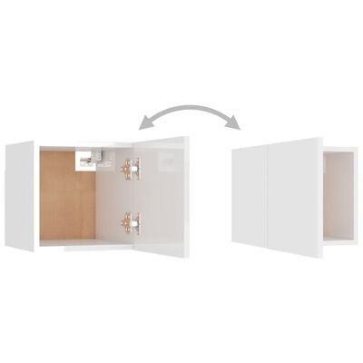 vidaXL Sängbord vit högglans 30,5x30x30 cm Konstruerat trä