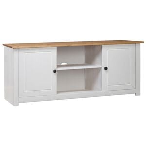 vidaXL TV-b&auml;nk vit 120x40x50 cm massiv furu panama