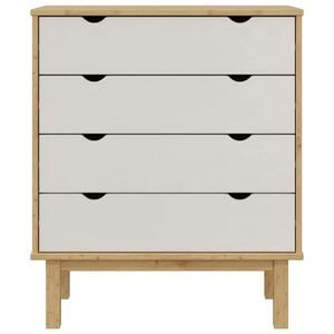 vidaXL Byr&aring; OTTA brun&vit 76,5x39,5x90cm massiv furu