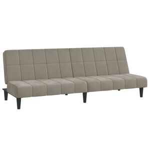 vidaXL B&auml;ddsoffa 2-sits ljusgr&aring; sammet