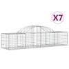 vidaXL Gabioner b&aring;gformade 7 st 200x50x40/60 cm galvaniserat j&auml;rn