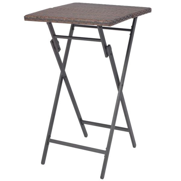 vidaXL Hopf&auml;llbart caf&eacute;set 3 delar st&aring;l konstrotting brun