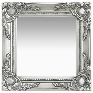 vidaXL V&auml;ggspegel barockstil 40x40 cm silver