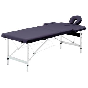vidaXL Hopf&auml;llbar massageb&auml;nk 2 sektioner aluminium lila