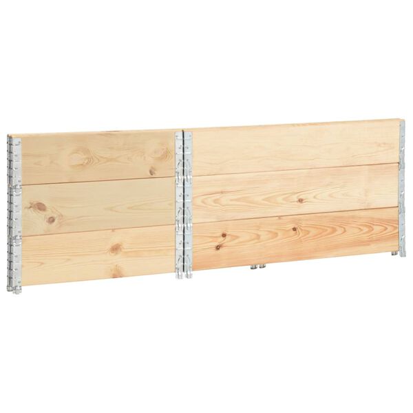 vidaXL Upph&ouml;jd odlingsb&auml;dd 3 st 80x120 cm massiv furu