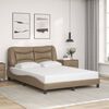 vidaXL Bed Frame without Mattress "Hvar" Cappuccino 140x200 cm Faux Leather