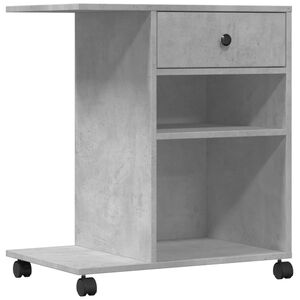vidaXL Skrivarst&auml;ll med hjul betonggr&aring; 60x40x68,5 cm