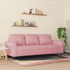 vidaXL 3-sitssoffa rosa 180 cm sammet
