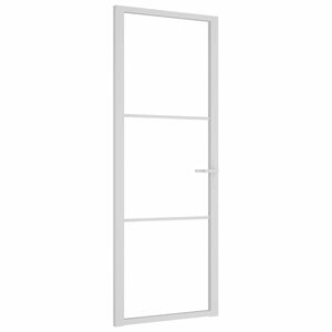 vidaXL Innerd&ouml;rr 76x201,5 cm vit ESG-glas och aluminium